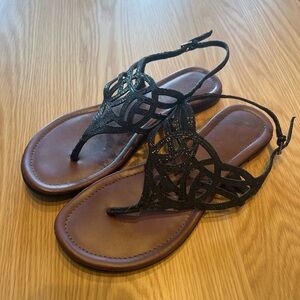 Kelly & Katie Black Strappy Sandals
